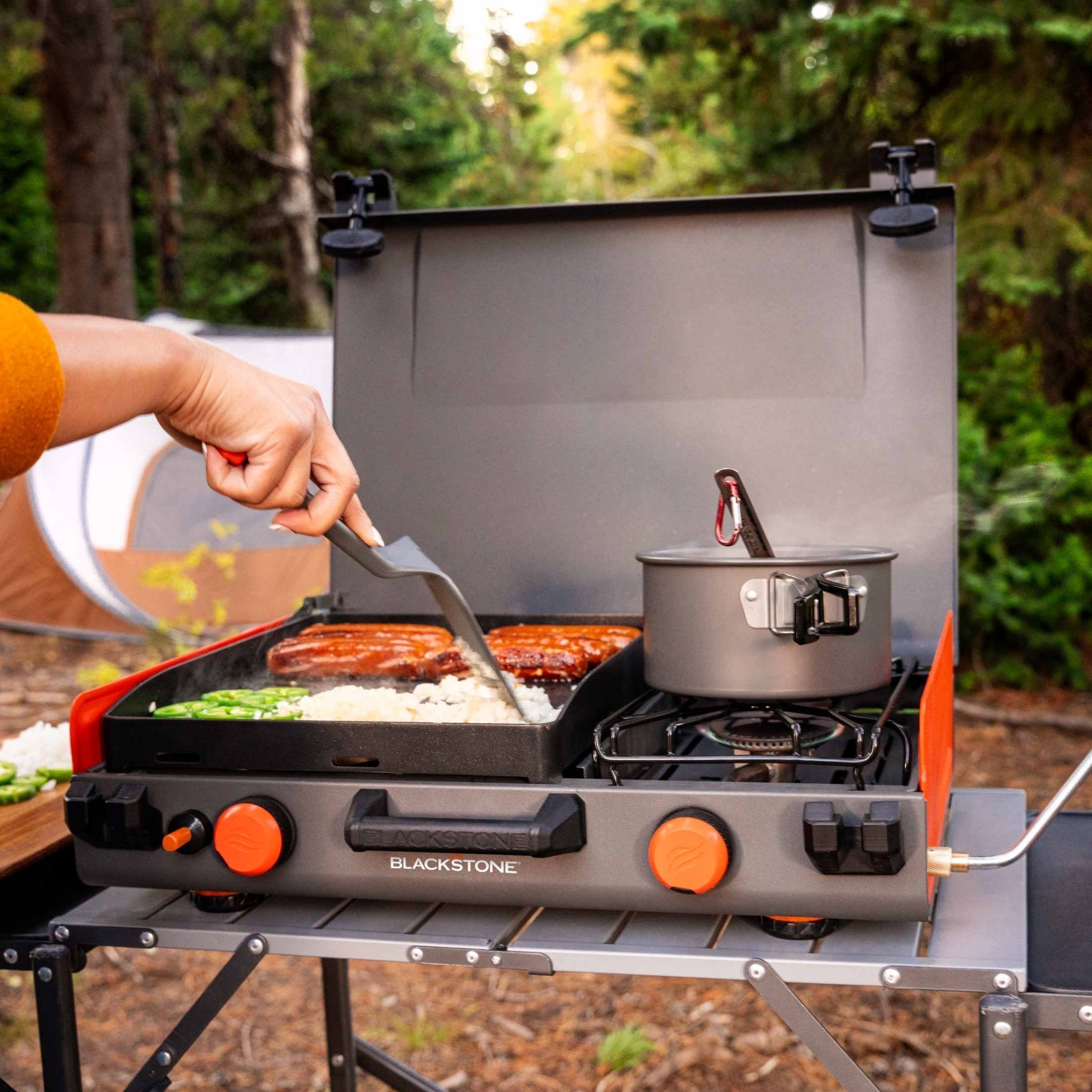 12x14" Camping Griddle with Side Burner